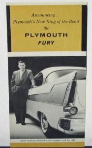 1956 Plymouth Dealer Sales Brochure Folder Fury New King Of The Road Rare