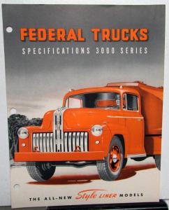1952 Federal Truck Model 3001 3002 3004 Sales Brochure & Specifications Revised