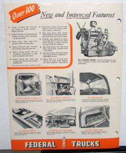 1952 Federal Truck Model 3001 3002 3004 Sales Brochure & Specifications Revised