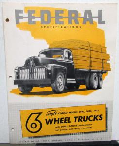 1952 Federal Truck Model 2952 3052 3452 Sales Brochure & Specifications