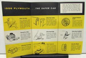 1956 Plymouth Dealer Sales Brochure Folder The Safer Car