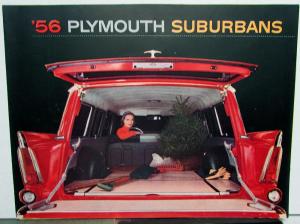 1956 Plymouth Dealer Color Sales Brochure Folder Suburbans Station Wagons