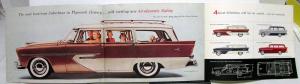1956 Plymouth Dealer Color Sales Brochure Folder Suburbans Station Wagons