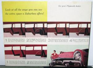 1956 Plymouth Dealer Color Sales Brochure Folder Suburbans Station Wagons
