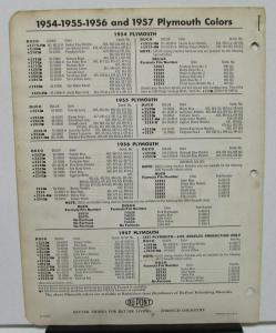 1958 Plymouth Color Paint Chips Leaflets Du Pont Original