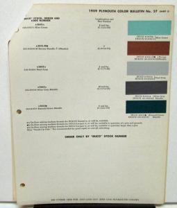 1959 Plymouth Color Paint Chips Leaflets Du Pont Original
