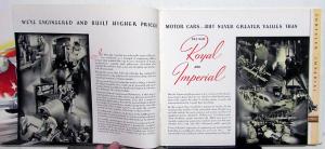 1937 Chrysler Royal & Imperial Prestige Color Sales Brochure Original Oversized