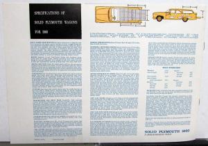 1960 Plymouth Suburban Sport Deluxe Custom Station Wagons Sales Brochure Orig