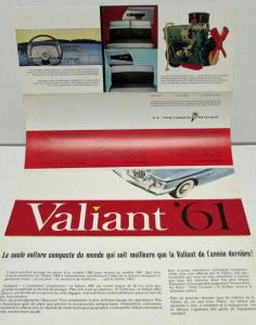 1961 Plymouth Valiant Foreign Dealer Color Sales Brochure Folder French Text