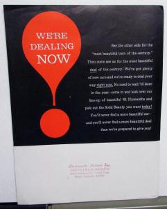 1961 Plymouth Dealer Sales Brochure Data Sheet Solid Beauty