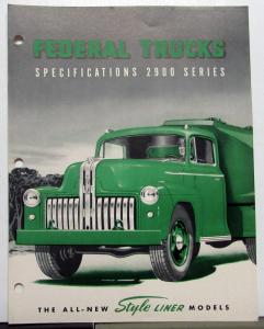 1953 Federal Truck Model 2901 2902 2904 Sales Brochure & Specifications