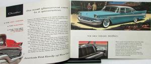 1957 Chrysler Windsor Saratoga New Yorker Color Sales Brochure Original
