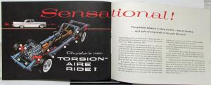 1957 Chrysler Windsor Saratoga New Yorker Color Sales Brochure Original