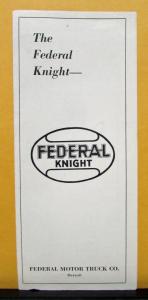 1924 Federal Knight Truck Model 1 Ton Sales Folder and Specifications With Price