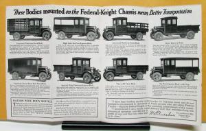 1924 Federal Knight Truck Model 1 Ton Sales Folder With Different Bodies