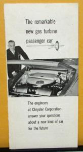 1962 Plymouth Dealer Sales Brochure Show Handout Turbo Fury Gas Turbine Concept