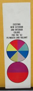 1962 Plymouth Dealer Sales Brochure Interior Exterior Color Options Paint Chips