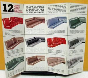 1962 Plymouth Dealer Sales Brochure Interior Exterior Color Options Paint Chips