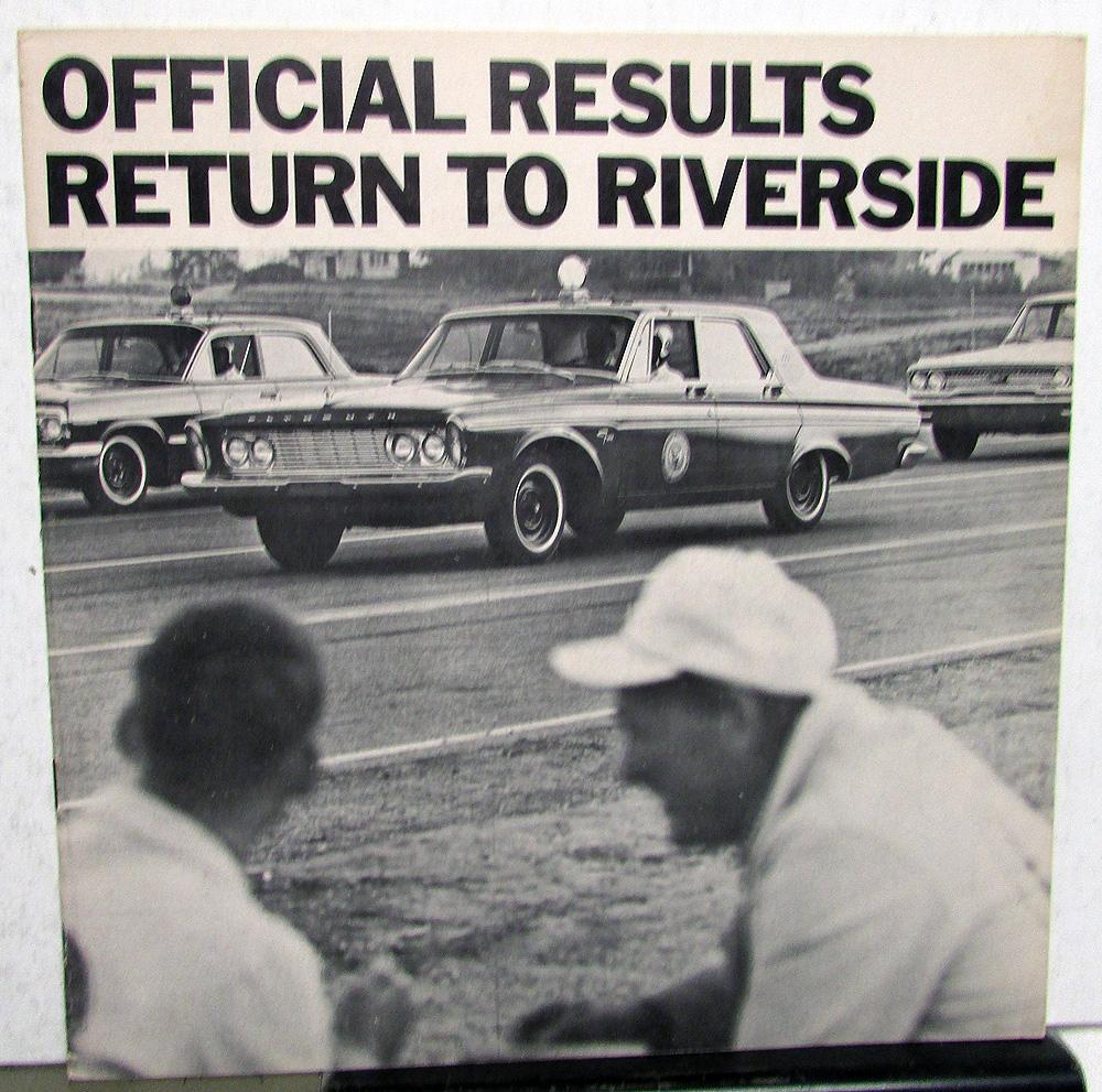1963 Plymouth Dealer Sales Brochure Return To Riverside Performance Comparison