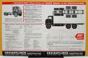 1950 Freightliner Truck Model A 64 Sales Brochure & Specifications