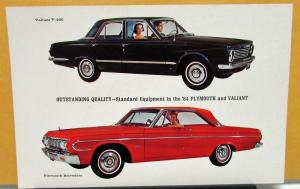 1964 Plymouth Dealer Post Card Mailer Belvedere Valiant V-200 Large Original