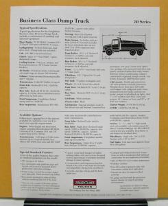 1995 Freightliner Truck Series 80 Model FL80 Specification Sheet
