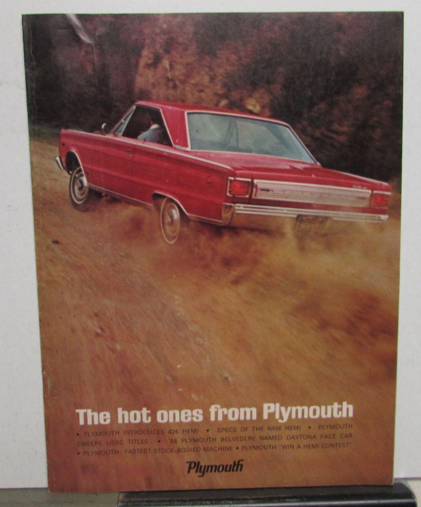 1966 Plymouth Hemi Belvedere Hot Ones Contest Sales Brochure