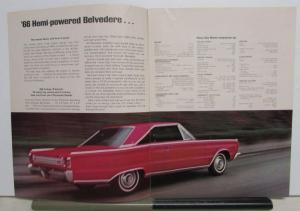 1966 Plymouth Hemi Belvedere Hot Ones Contest Sales Brochure