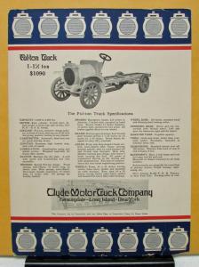 1917 1918 1919 1920 1921 Fulton Truck Model 1 to 1 1/2 Ton Specification Sheet
