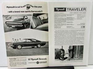 1966 1967 Plymouth Traveler Magazine Vol 7 No 10 Travel Barracuda Belvedere