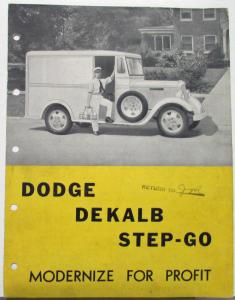 1934 1935 Dodge DeKalb Step Go Truck Sales Folder & Specifications Original