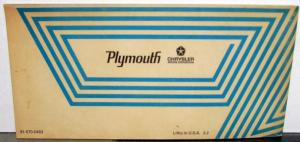 1970 Plymouth Barracuda Cuda Operators Owners Manual Packet 426 440+6 440 340