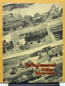 1929 FWD Truck Model 3 1/2 Ton Commercial Utility Sales Folder & Specifications