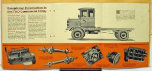 1929 FWD Truck Model 3 1/2 Ton Commercial Utility Sales Folder & Specifications