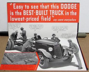 1936 Dodge LF Series One & Half Ton Trucks Sales Folder Mailer Original