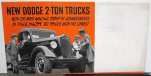 1936 Dodge LH 45 Series Two Ton Trucks Sales Folder Mailer Original