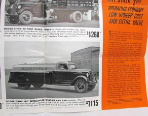 1936 Dodge LH 45 Series Two Ton Trucks Sales Folder Mailer Original
