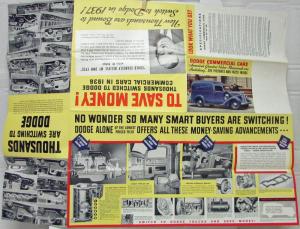 1937 Dodge Commerical Cars Trucks Sales Folder Mailer Color Original