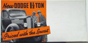 1937 Dodge Truck One & Half Ton ME Series Sales Folder Mailer Original