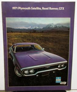 1971 Plymouth Satellite Road Runner GTX Hemi 440+6 Wagon Sales Brochure Original