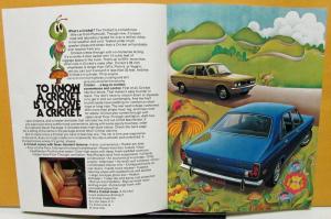 1971 Plymouth Cricket Compact Import Dealer Color Sales Brochure Folder