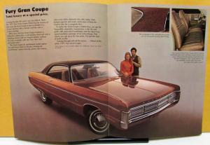1971 Plymouth Fury Gran Coupe Dealer Color Sales Brochure Folder Original