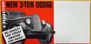 1937 Dodge MK 60 Series 3 Ton Trucks Sales Folder Mailer Original
