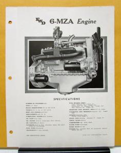 1947 FWD Truck Engine Model 6 MZA Sales Brochure & Specifications