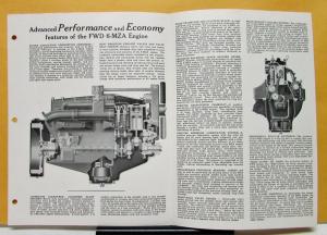 1947 FWD Truck Engine Model 6 MZA Sales Brochure & Specifications