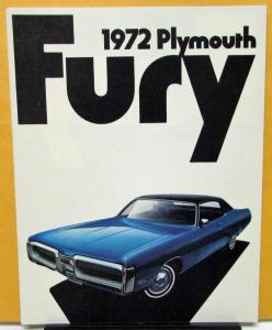 1972 Plymouth Fury I II III Gran Coupe Wagon Dealer Color Sales Brochure