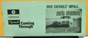 1972 Plymouth Dealer Sales Brochure Fury vs Chevy Impala Comparison