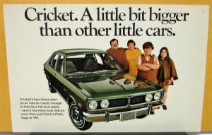 1972 Plymouth Dealer Sales Postcard Cricket Invitation Mailer Chrysler