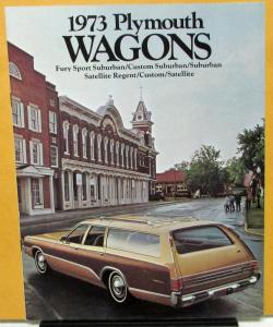 1973 Plymouth Station Wagons Fury Satellite Suburban Sales Brochure Rev 12 1 72
