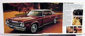 1974 Chrysler Plymouth Imperial Fury Satellite Duster Cuda Sales Brochure Orig